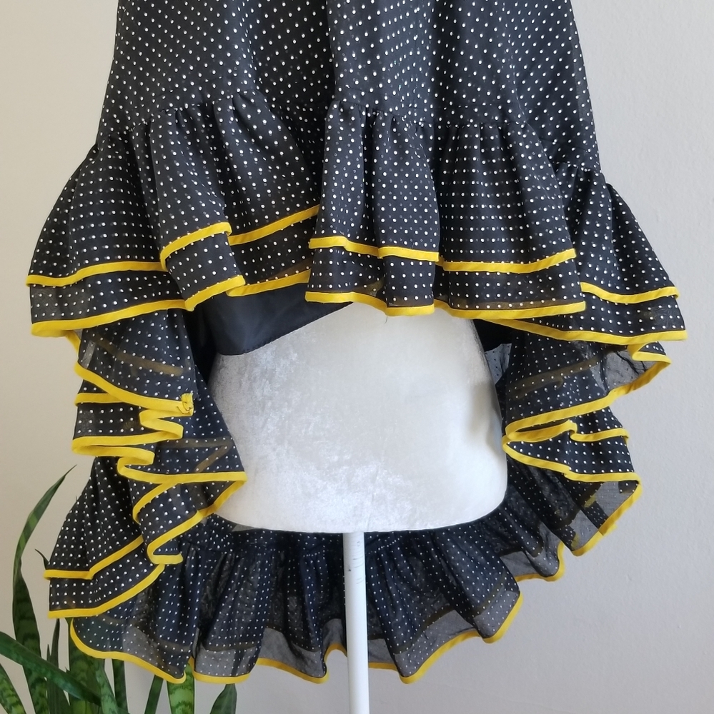 VTG 60s Miss Elliette Swiss Dot Ruffle Dress - Picture 9 of 13